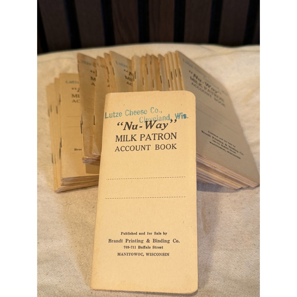 Antique/Vintage Nu-Way Milk Patron Account Book - Annual Book - Set of 25